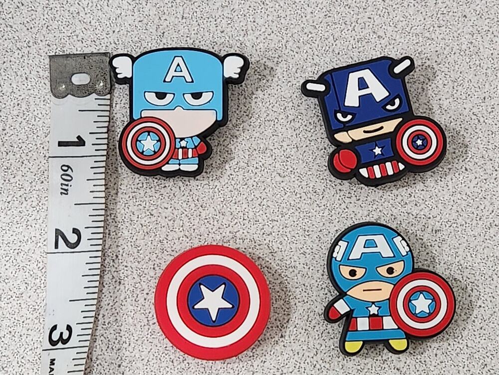 Shoe Charms for Crocs 4 Pc Marvel Disney Captain America NWOTS